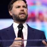 Vice President JD Vance speaking to reporters before a North Carolina campaign appearance